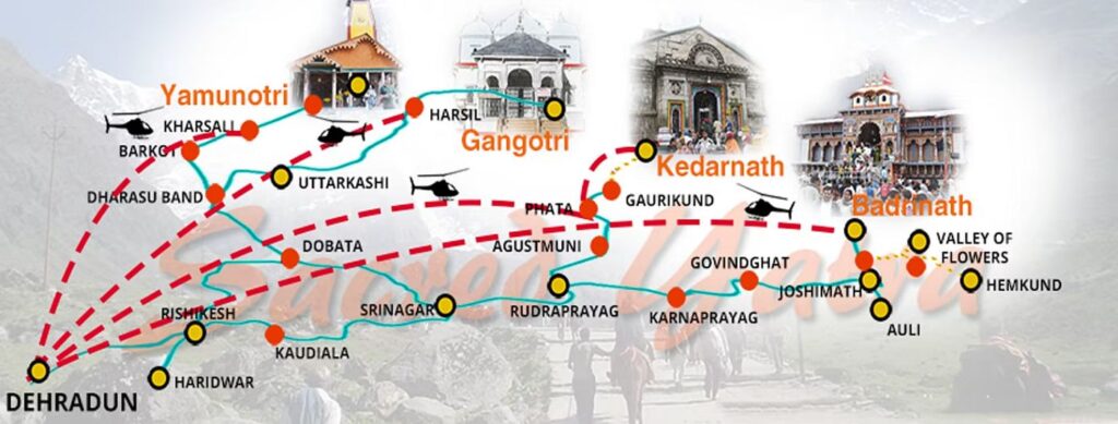 char dham yatra route map